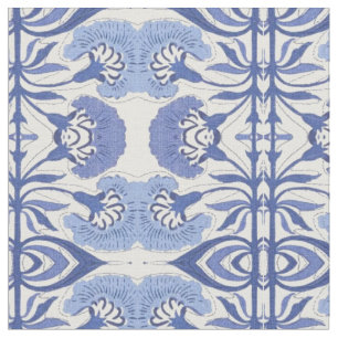 Tissu à motifs répétitifs de la chinoiserie bleue