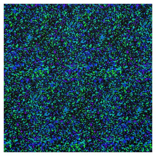 Tissu à tissage en polyester - Éclaboussures bleue (Échantillon)
