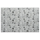 Tissu ABC argent (Fat Quarter)
