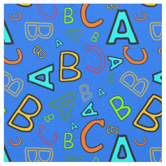 Tissu ABC Fun Learning Motif sur Blue