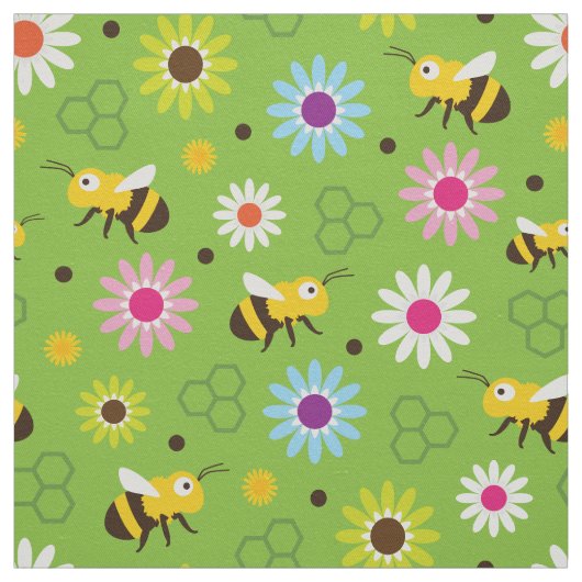 Tissu Abeille & Fleurs (Échantillon)