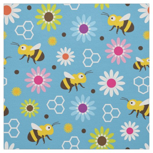 Tissu Abeille & Fleurs (Échantillon)