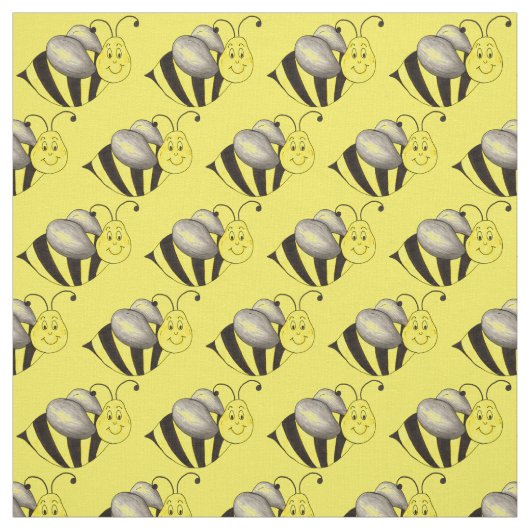 Tissu Abeille Jaune Bumblebee Honey Bees Insect (Échantillon)