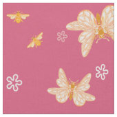 Tissu Abeilles et papillons (Fermer)