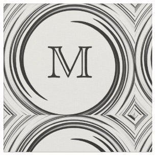 Tissu Abstract Black Swirl Monogram #2