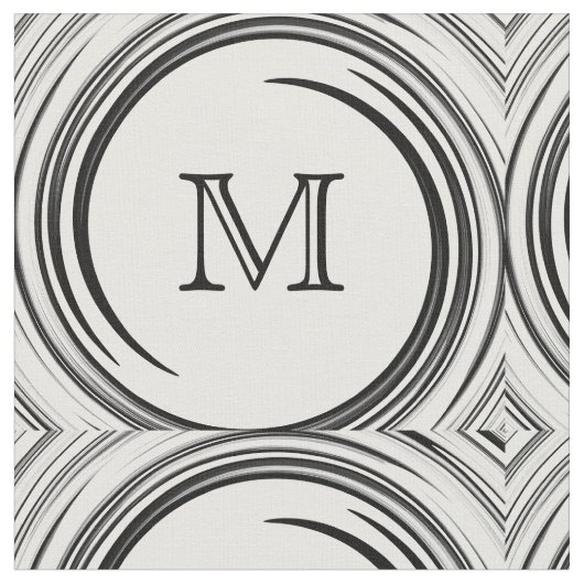 Tissu Abstract Black Swirl Monogram #2 (Fermer)