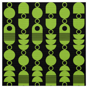 Tissu Abstrait 140823 - Martian Green sur Noir
