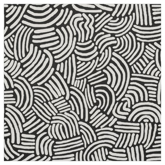 Tissu Abstrait 200923 - Blanc sur noir (Échantillon)
