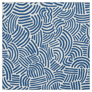 Tissu Abstrait 200923 - Bleu Shibori sur blanc