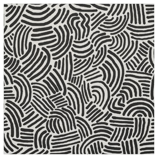 Tissu Abstrait 200923 - Noir sur blanc (Échantillon)