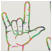 Tissu Abstrait ASL I Love You Patterned Fabric (Fermer)