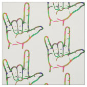 Tissu Abstrait ASL I Love You Patterned Fabric (Échantillon)