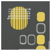 Tissu Abstrait atomique noir jaune (Fermer)