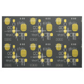 Tissu Abstrait atomique noir jaune (Fat Quarter)