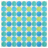 Tissu Abstrait bleu vert blanc cercles (Échantillon)