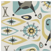 Tissu Abstrait de chats du milieu du siècle (Fermer)