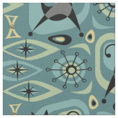 Tissu Abstrait de chats du milieu du siècle (Fermer)