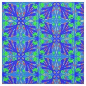 Tissu Abstrait de fleurs bleues et vertes (Échantillon)