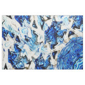 Tissu Abstrait de mandala noir blanc bleu (Fat Quarter)