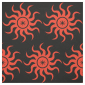 Tissu Abstrait du soleil rouge (Échantillon)