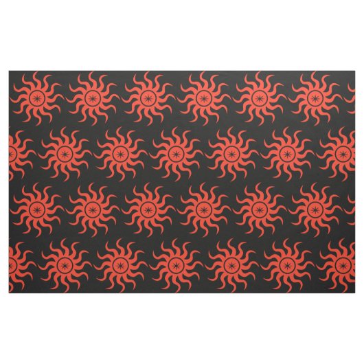 Tissu Abstrait du soleil rouge (Fat Quarter)