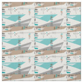 Tissu Abstrait et triangles moderne du milieu du s (Échantillon)