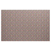 TISSU ABSTRAIT FLEURS DE CERCLE ROSE VERT LIGNES E (Yard)