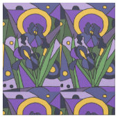 Tissu abstrait floral d'iris bleu (Fermer)