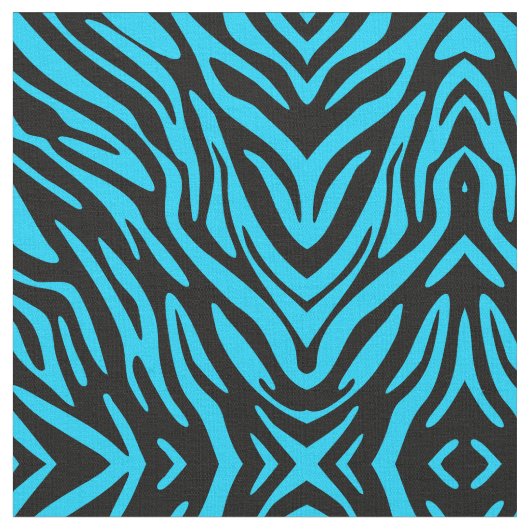 Tissu Abstrait Fun Blue Zebra Stripe (Fermer)