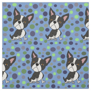 Tissu Abstrait Funny Boston Terrier Puppy Dog