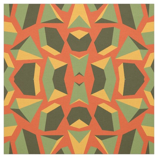 Tissu Abstrait géométrique 3-D orange vert moderne (Échantillon)
