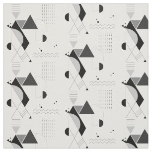 Tissu Abstrait Géométrique Noir Blanc Moderne Nouvel Âge