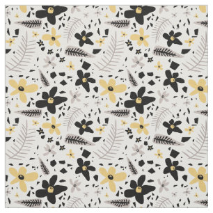 Tissu Abstrait Gris jaune noir gris sans joint motif flo