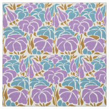 Abstrait Lavande Bleu Jaune Floral