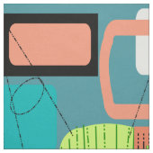 Tissu abstrait moderne de Teal de la moitié du (Échantillon)