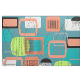 Tissu abstrait moderne de Teal de la moitié du (Fat Quarter)