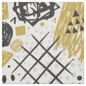 Tissu Abstrait Rayure Or Noir No.01 (Échantillon)