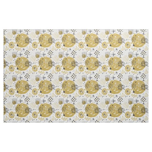 Tissu Abstrait Rayure Or Noir No.02 (Yard)