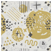 Tissu Abstrait Rayure Or Noir No.02 (Échantillon)