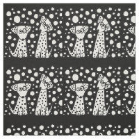 Tissu abstrait repéré drôle de chiens
