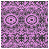 Tissu Abstraite impression florale violette et noire (Fermer)