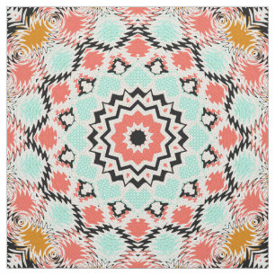 Tissu Abstraite ronde mandala mosaïque carreaux de mosaï