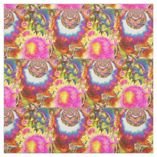 Tissu Abstraits champs de tournesol floral funky
