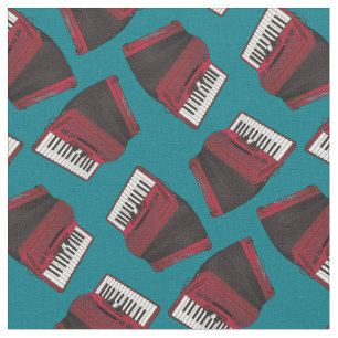 Tissu Accordiens musicien Turquoise