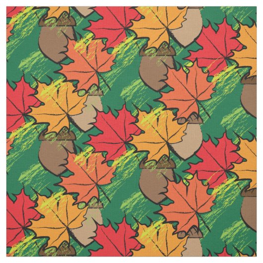 Tissu Acorns et feuille III (Échantillon)