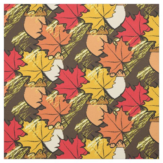 Tissu Acorns et feuille IV (Échantillon)