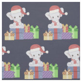 Tissu adorable bébé éléphant de Noël (Échantillon)