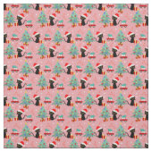 Tissu adorable Chats noirs de Noël (Échantillon)