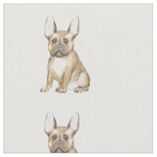 Tissu Adorable chiot français bulldog