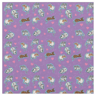 Tissu adorable d'impression de rat